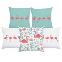 flamingo tropical monstera short plush throw pillow cushion cover car home decoration sofa decor decorative pillowcase
