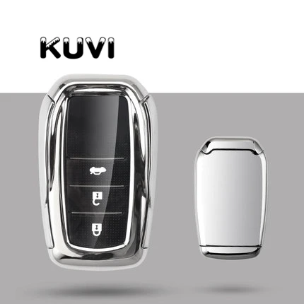 Чехол для ключей автомобиля из ТПУ для Toyota Chr C-hr Land Cruiser 200 Avensis Auris Corolla, Умный брелок, аксессуары - Название цвета: silver