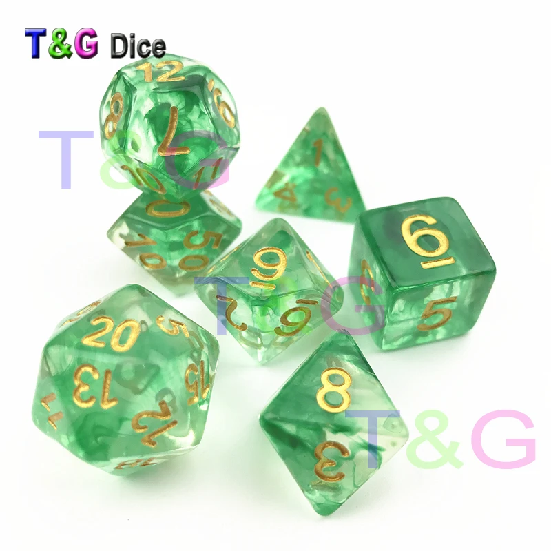 T& G крутые кости набор удивительный эффект туманности DND 7 шт d4-d20 с мешком из органзы как рождественский подарок