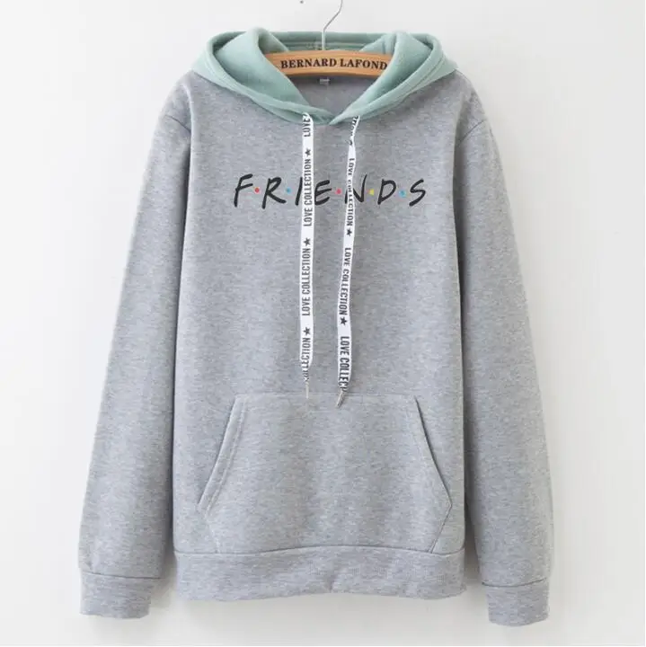 cc603 Новые женские буквы frends шить флисовые кофты с капюшоном - Цвет: cc603