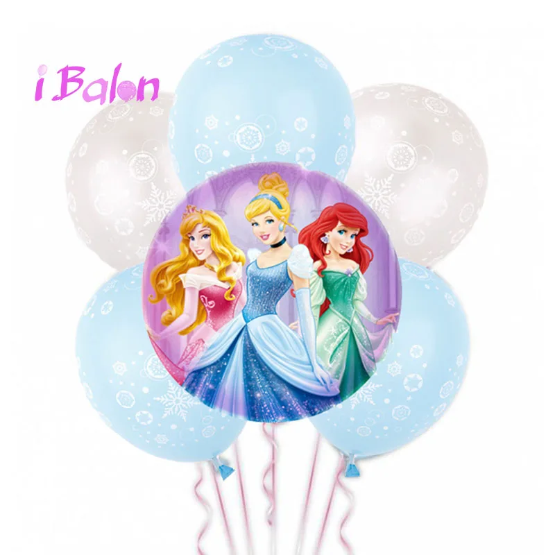7pcs as picture 7 шт./комплект, надувные гелиевые шары Золушки, милые фольгированные шары для принцесс, украшения для дня рождения, Детские воздушные шары - Цвет: 7pcs as picture