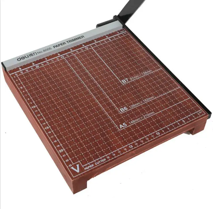 DELI Многофункциональный резак для бумаги офисный ручной станок резки деревянный