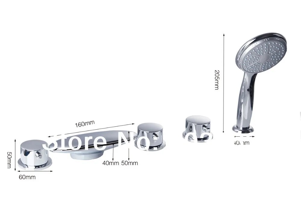 Роскошный дизайн спрей 5 шт. 2 рычага + ручного душа для ванной комнаты ванна
