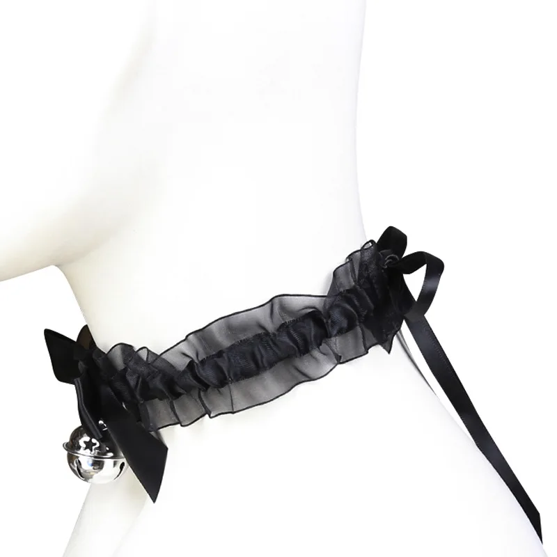 Сексуальный кружевной Регулируемый воротник с колокольчиком милый для косплея