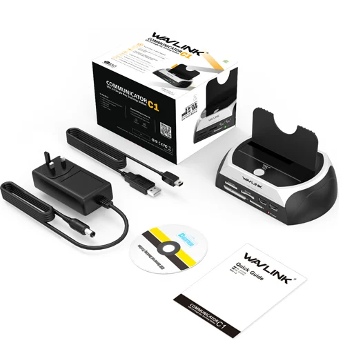 UK Plug Wavlink USAP док-станция для HDD 2," /3,5" SSD SATA внешний жесткий диск основание корпуса коробка 8 ТБ док USB2.0 Hub Card Reader - Цвет: UK Plug