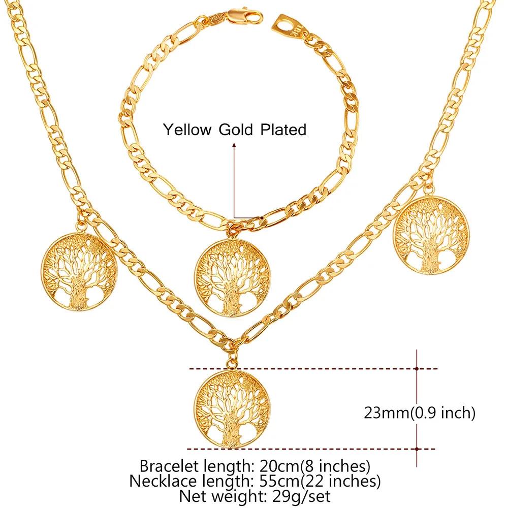Ожерелье и браслет Древо жизни для женщин мужчин ожерелье с шармами Фигаро