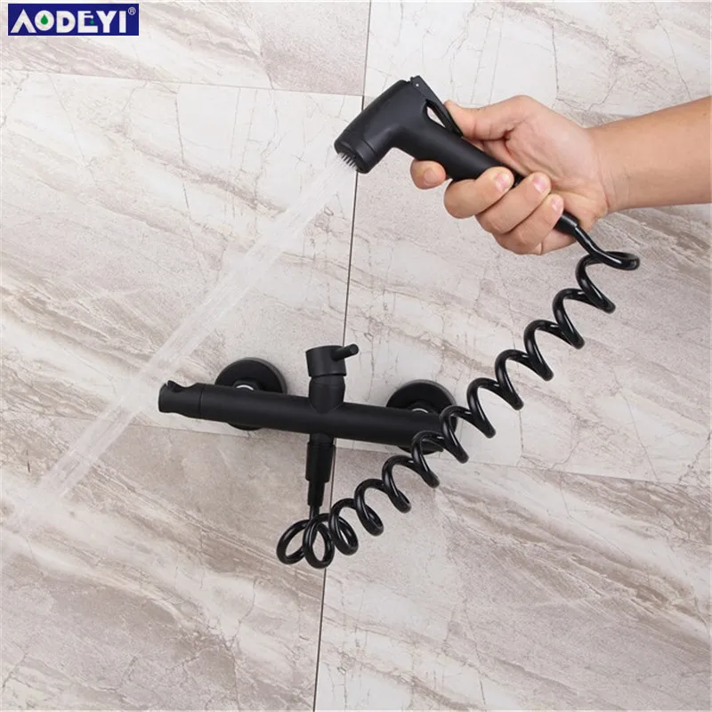 Распылитель для биде на унитаз смеситель с горячей и холодной водой однотонный