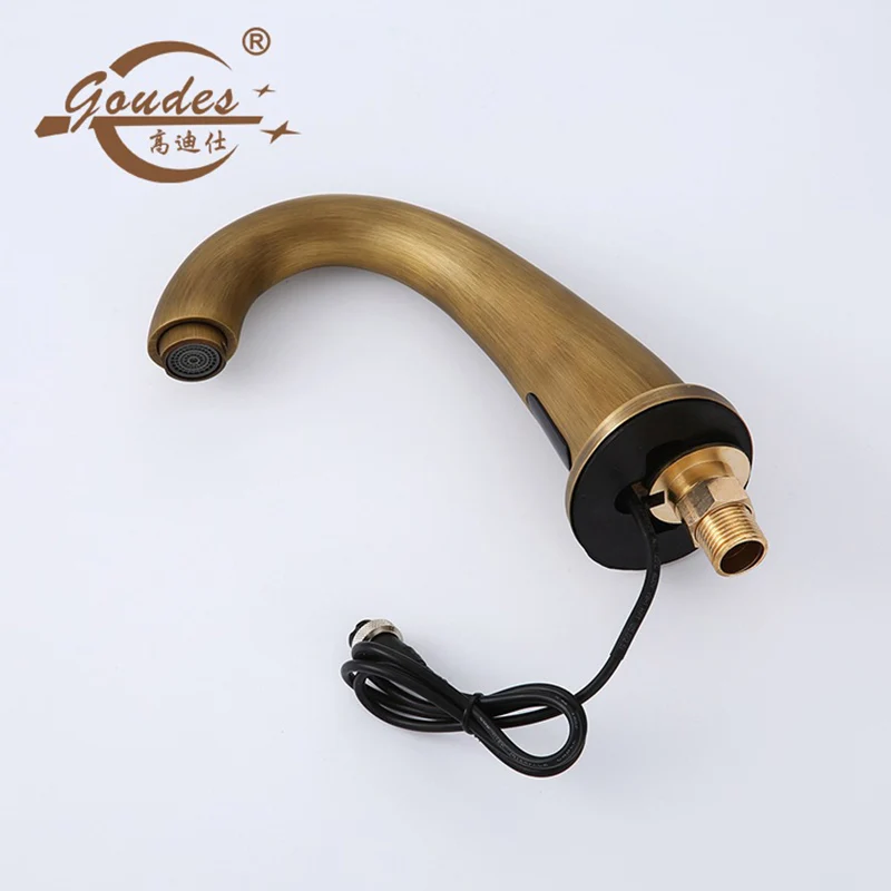 ITAS9910 резьба Золотое Пятно смеситель кран новый медный инфракрасный датчик