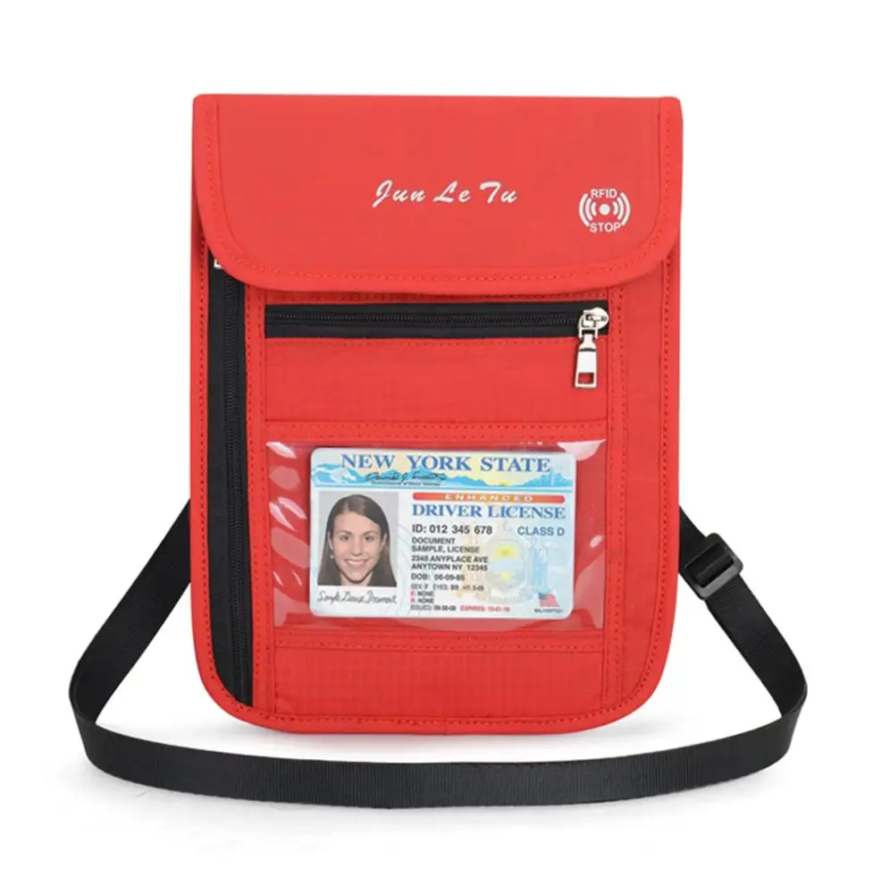 as picture shown Модный новейший Дорожный Чехол RFID блокирующий кошелек на шею водостойкие карты деньги телефон Обложка для паспорта держатель высокое качество - Цвет: as picture shown