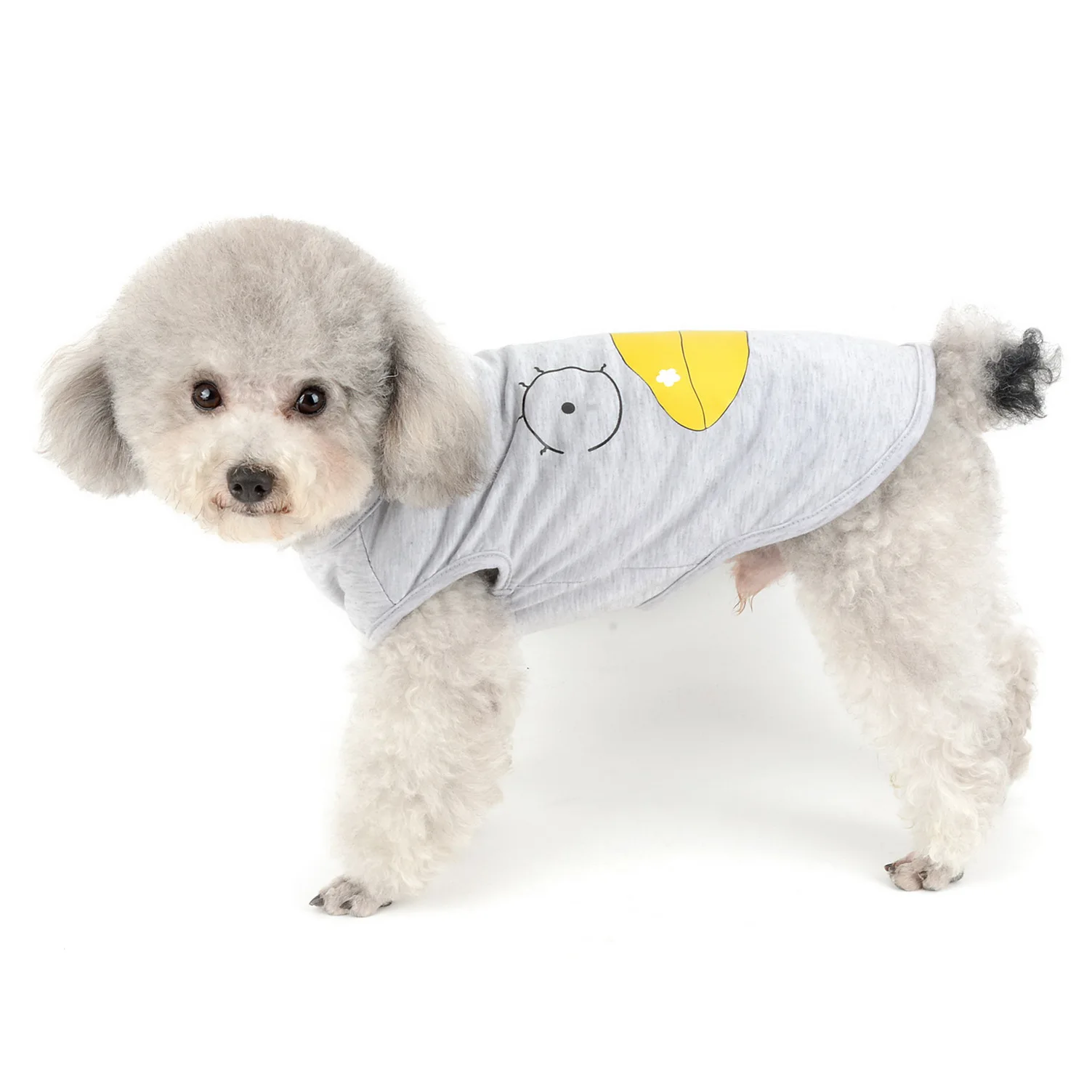 Милая хлопковая футболка для питомцев с принтом Большой месяц без рукавов