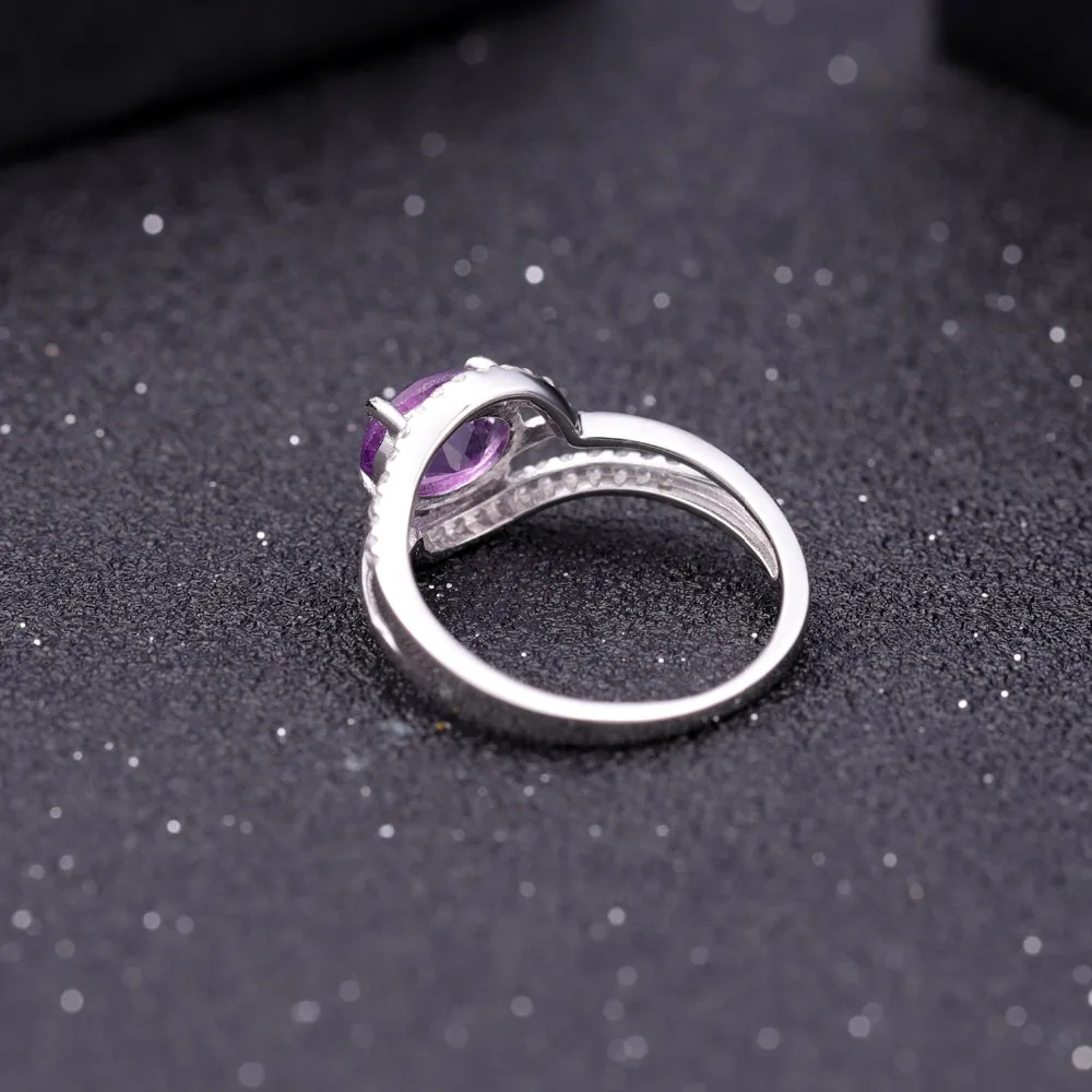 GEM'S BALLET 1.30Ct натуральный фиолетовый аметист драгоценный камень кольцо 925 пробы серебряные Свадебные обручальные кольца для женщин хорошее ювелирное изделие