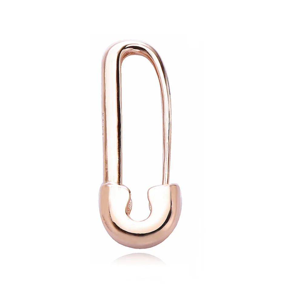 Rose Gold Moonmory, 925 пробы, Серебряные Зажимы, безопасная булавка, одиночное ухо, серьги, левое и правое, оба, панк-рок, модные, для женщин, свадебные ювелирные изделия - Окраска металла: Rose Gold