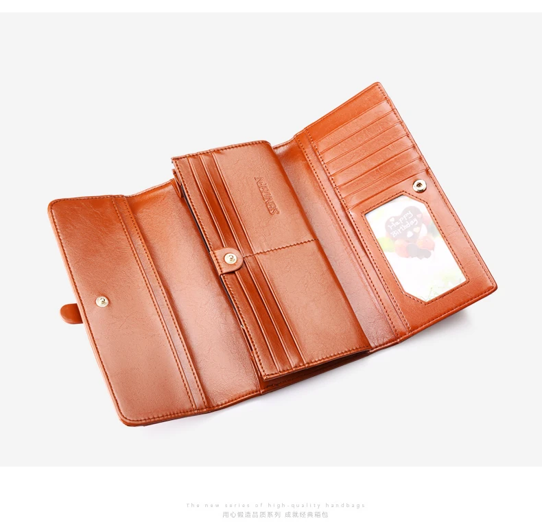 SENDEFN качество кожи коровы Для женщин кошельки клатч деньги держателей кредитных