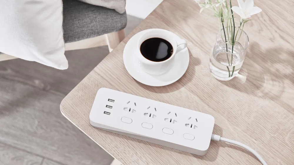 Оригинальная розетка Xiaomi Mijia, силовые полосы, 4 гнезда, индивидуальное управление, 3 USB, 5 В, 2.1A, быстрая зарядка, удлинители с безопасной зарядкой