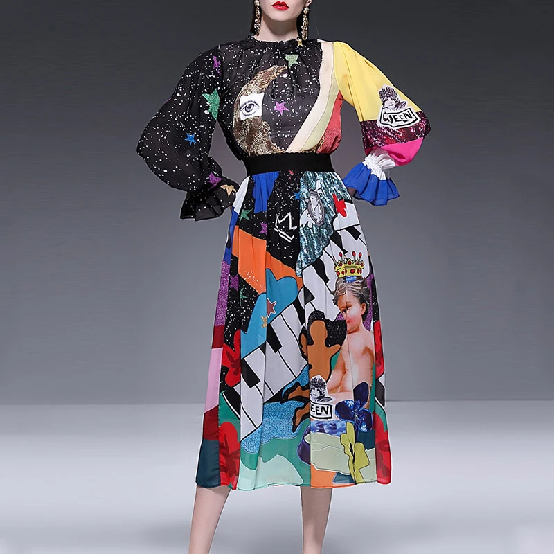 Новинка 2019 летний дизайнерский Женский комплект 2 шт. для подиума топ с рукавами