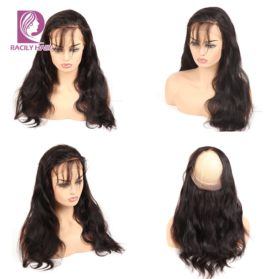 Черные волосы перуанские пучки волнистых волос с 360 фронтальным кружевом