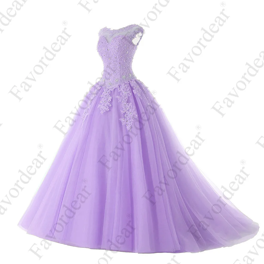 BLF-69-lavender Favordear Пышное милое платье с бисером 16 Vestidos De 15 Anos с коротким рукавом бирюзовое бордовое пышное платье вечерние платья - Цвет: BLF-69-lavender