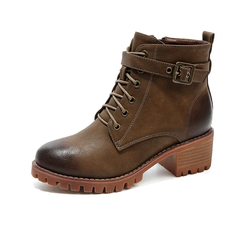 Женские ботинки Челси Teahoo осенние оксфорды в стиле ретро на плоской подошве с