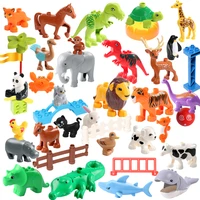 diy plastic assembly building blocks animals zoo series figures diy building bricks blocks toys for children