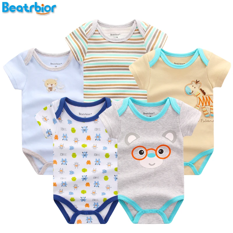 Хорошее качество новый стиль Детские боди с короткими рукавами Одежда для