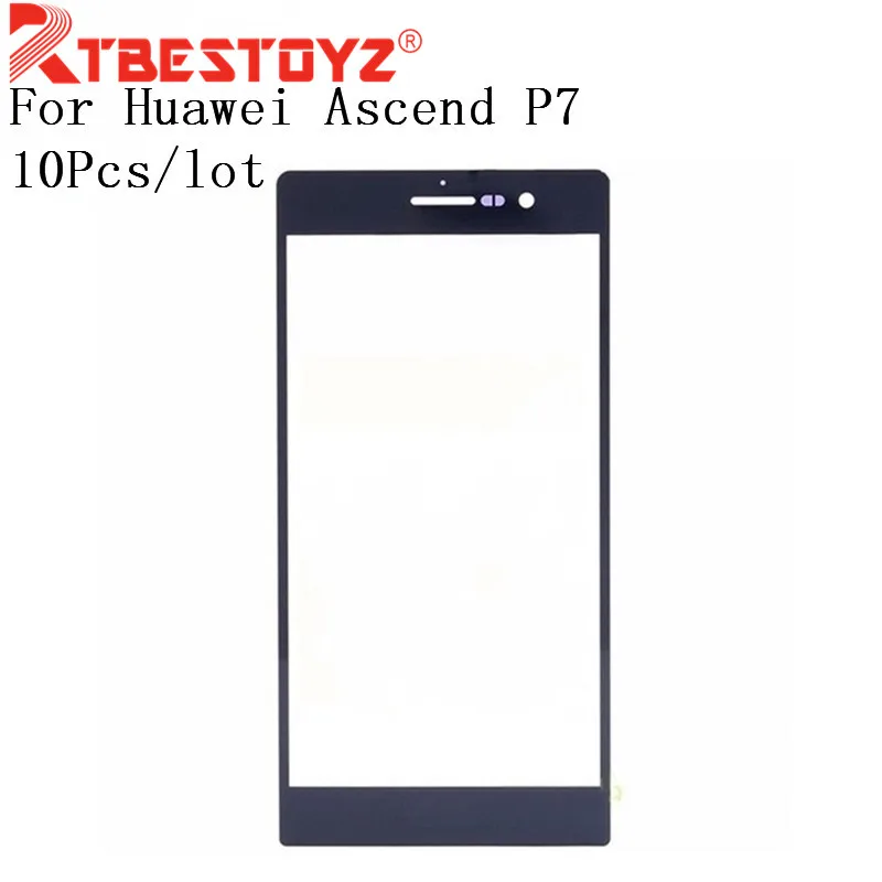

RTBESTOYZ 10Pcs/lot Front Touch Panel Glass For Huawei Ascend P7 Touch Screen Lens White& Black