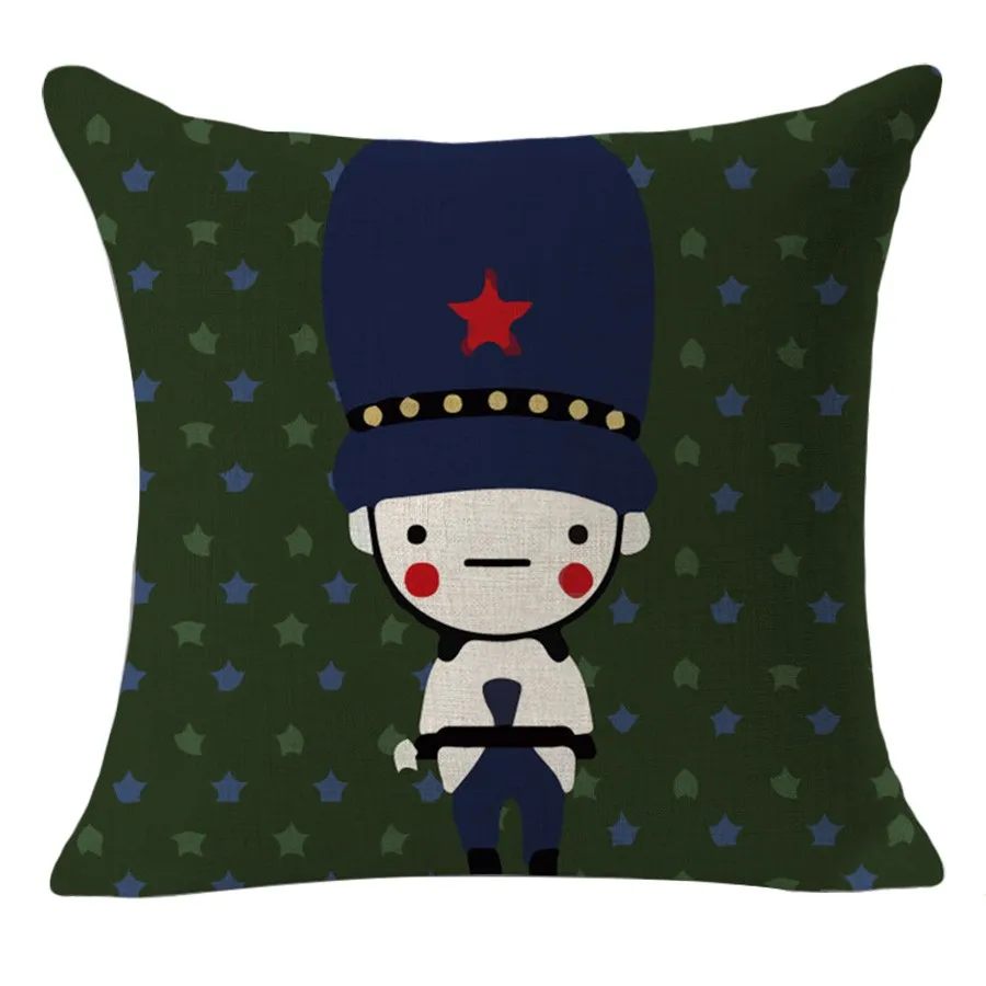 Cartton Солдаты печатных Чехлы для подушек декоративные Наволочки мангала Пледы