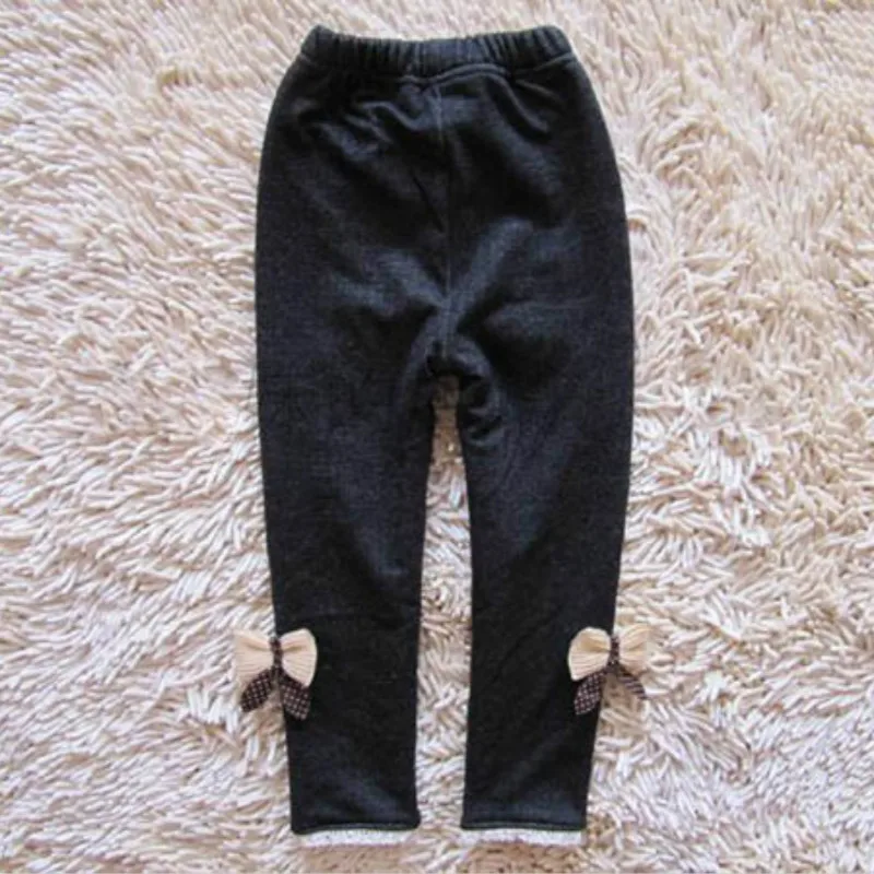 Новинка 2019 детские джинсы для девочек штаны с бантом хлопковые кашемировые
