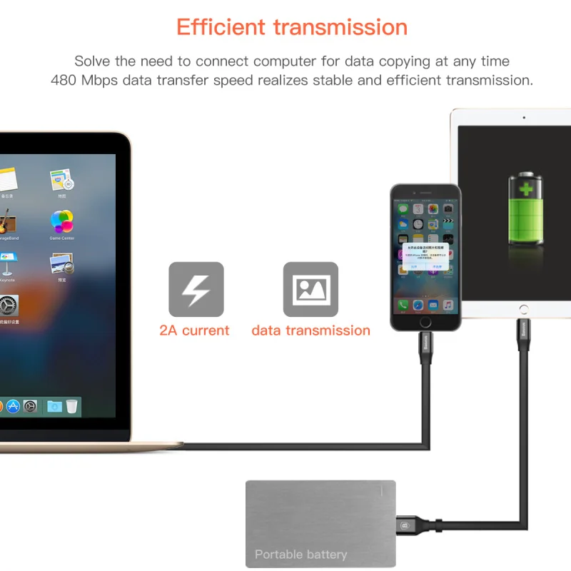 Baseus USB кабель для iPhone X 8 plus samsung XIMI Micro2A Дата зарядный кабель power Bank зарядное устройство USB зарядный провод шнур
