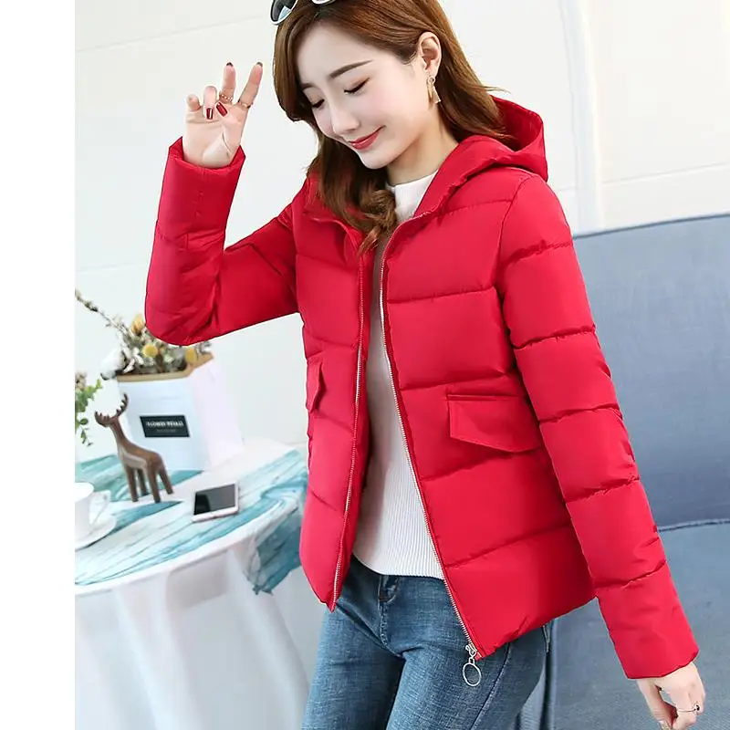 Женская зимняя куртка с капюшоном и воротником-стойкой | одежда