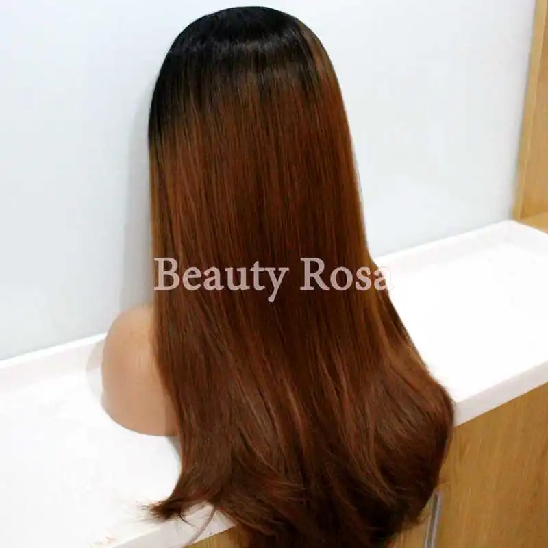 Бесплатная Доставка Ombre Черный Коричневый Два Тона Цвета Жаропрочных Прямо