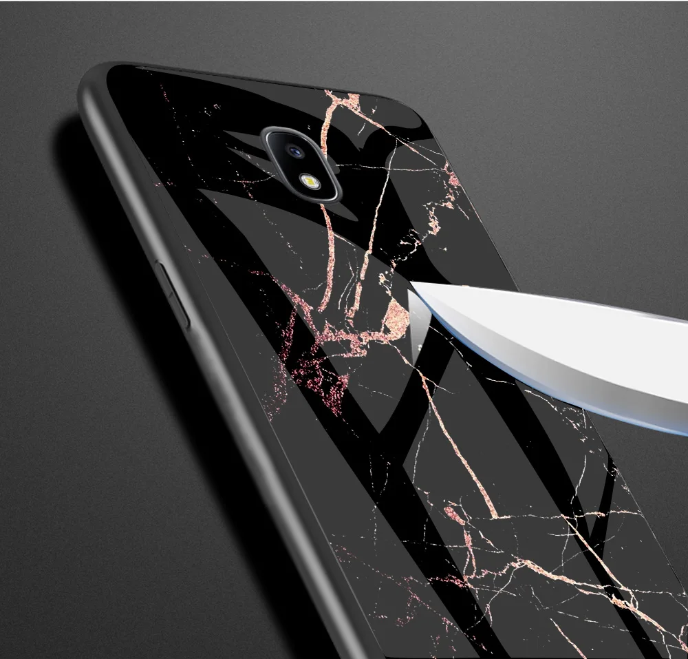 Для samsung Galaxy J3, J5, J7 года ЕС чехол мрамор зерна жесткий закаленное стекло защитный чехол на заднюю панель для samsung j330 j530 j730