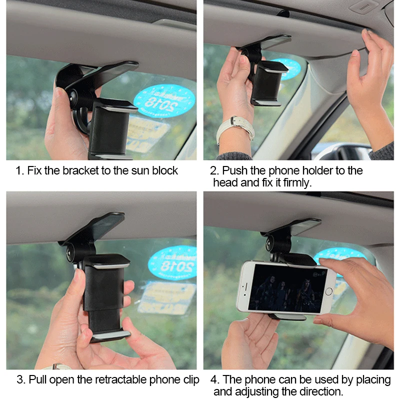 Автомобильный держатель для телефона Солнцезащитный кронштейн с поворотом на 360