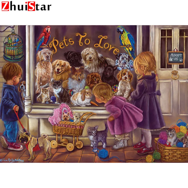 

Полноразмерная Алмазная 5D картина «сделай сам», алмазная живопись для детей и собак, вышивка крестиком Стразы декоративная мозаичная карти...