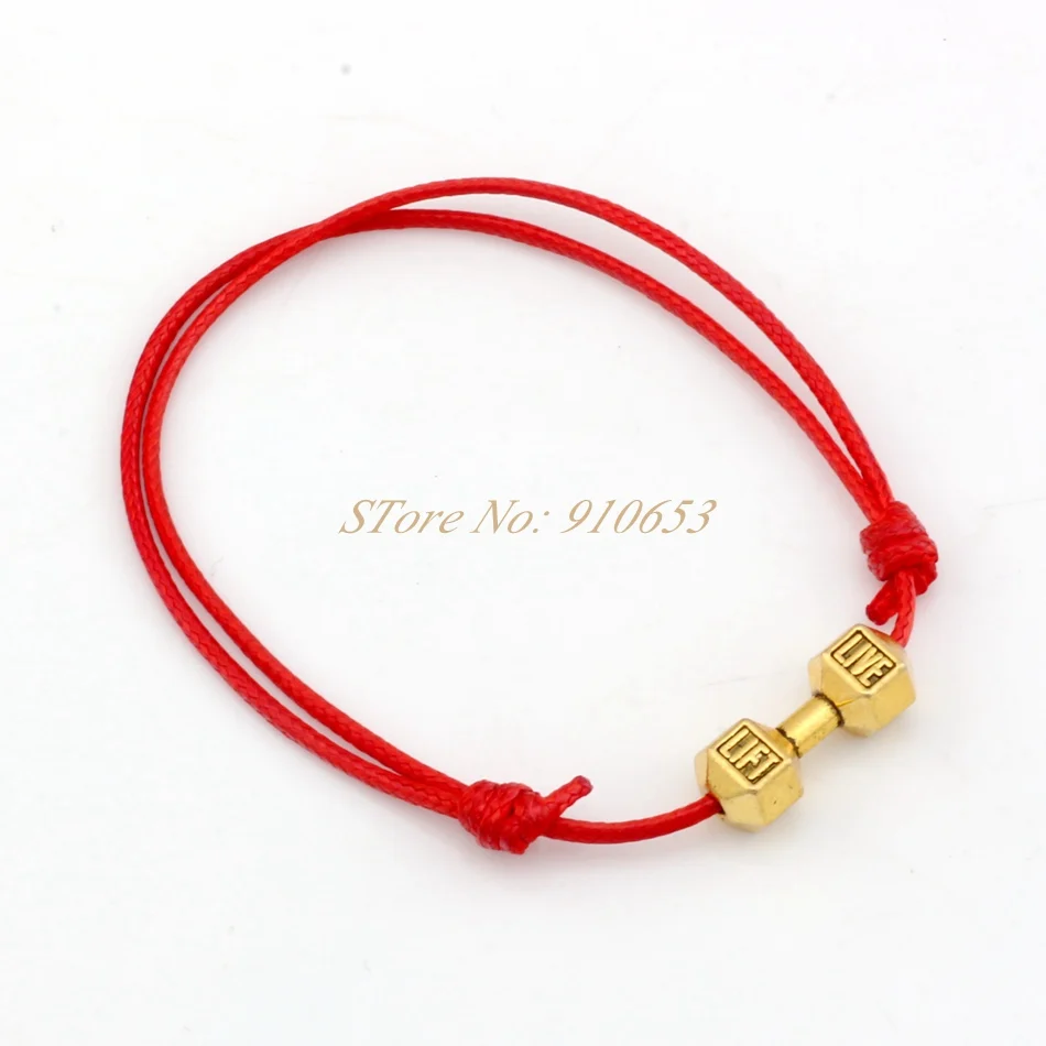 Хит! 1 шт регулируемые браслеты красные воски веревка Античное золото цинковый