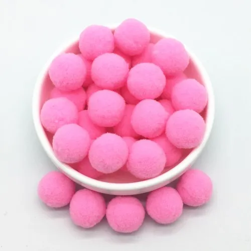 Помпон микс розовый желтый меховые шарики DIY мягкие помпоны ремесла помпоны Свадебные украшения клей на ткани аксессуары 8 мм до 30 мм 20 г - Цвет: 20mm 02Dark pink