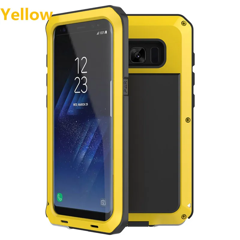 Yellow Роскошный бронированный металлический сверхпрочный защитный чехол для samsung Galaxy S5 S6 S7 Note 9 4 5 8 Edge S8 S9 S10 Plus S10e противоударный чехол - Цвет: Yellow