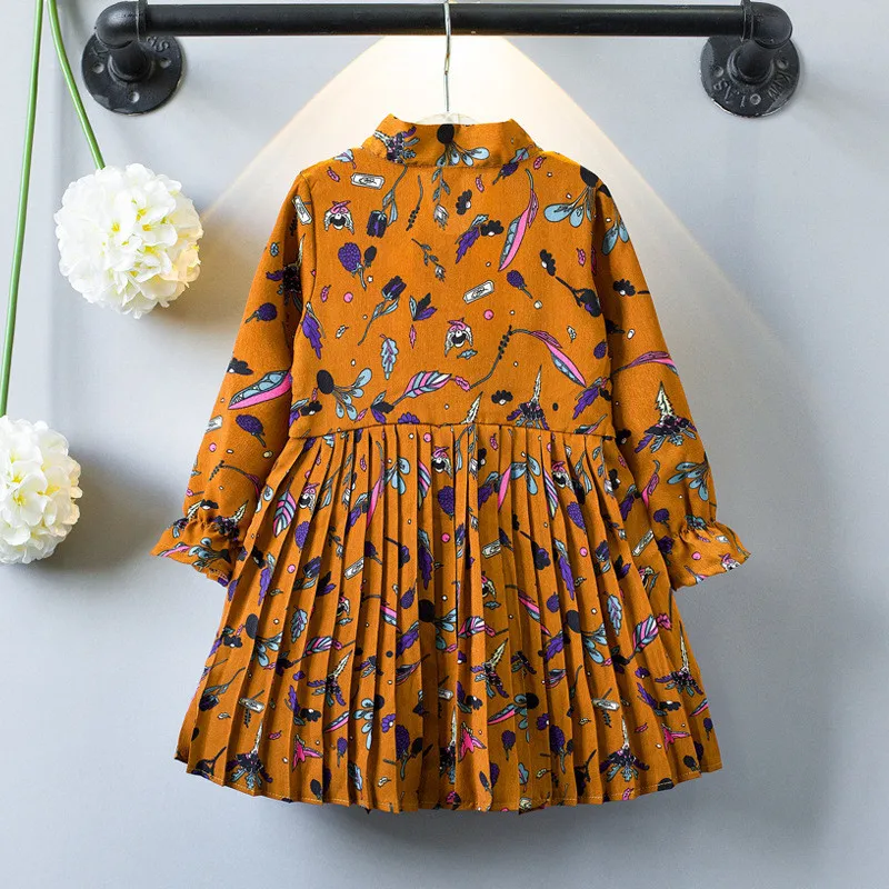 2018 осеннее платье высокого качества для девочек повседневное шифоновое с