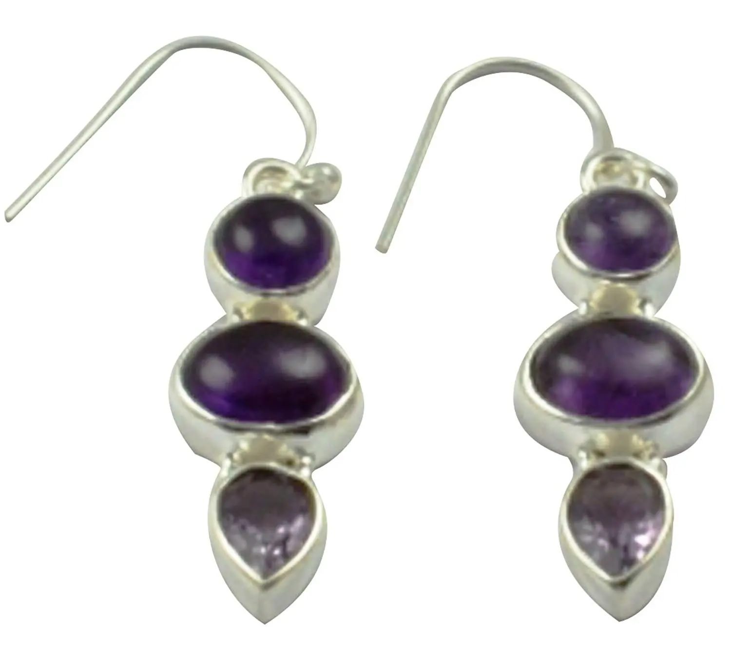 

LoveGem Genuine Amethyst EARRINGS 925 Sterling Silver, 38.2mm, AE2314