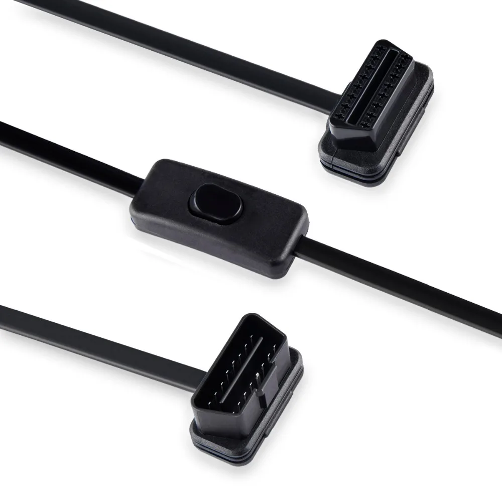 30 см OBD2 удлинитель с переключателем 16Pin штыревой разъем Женский OBD II для