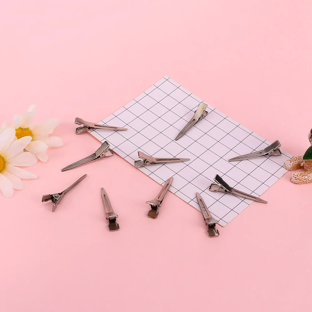 Серебристая металлическая заколка для волос 50 шт./пакет с плоским основанием