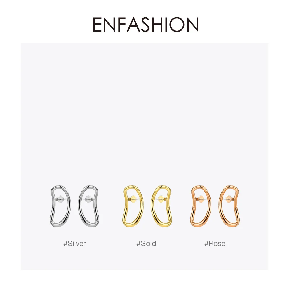 Женские серьги гвоздики ENFASHION в стиле панк с геометрическим рисунком золотого
