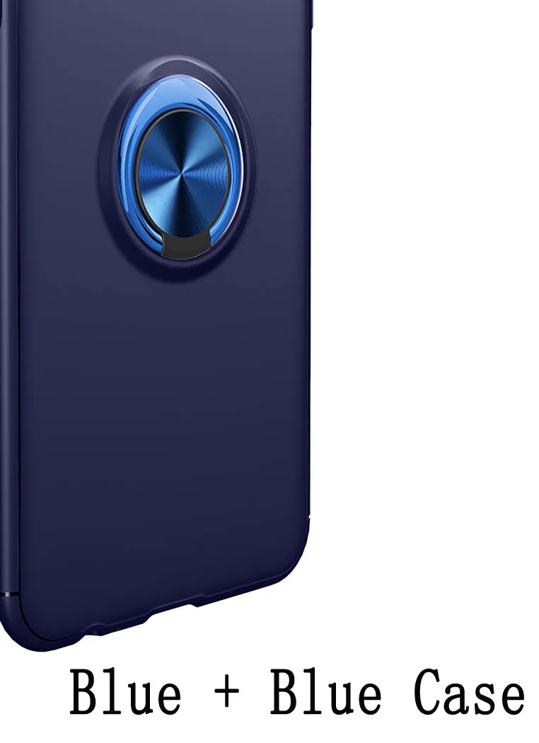 Для Huawei Honor 8 Pro стенд с металлическим кольцом матовый чехол Honor8 Pro DUK-L09 мягкий силиконовый бампер чехол DUK-AL20 дук L09 специальные чехлы - Цвет: All Blue