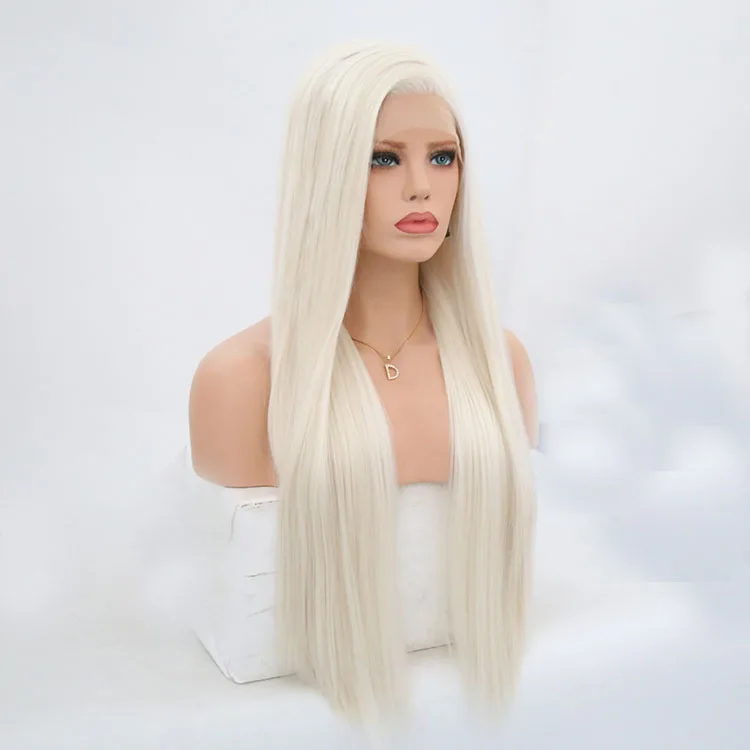QQXCAIW для женщин Glueless длинные прямые светлые черные кружевные передние парики Черный Омбре термостойкие синтетические натуральные волосы парики