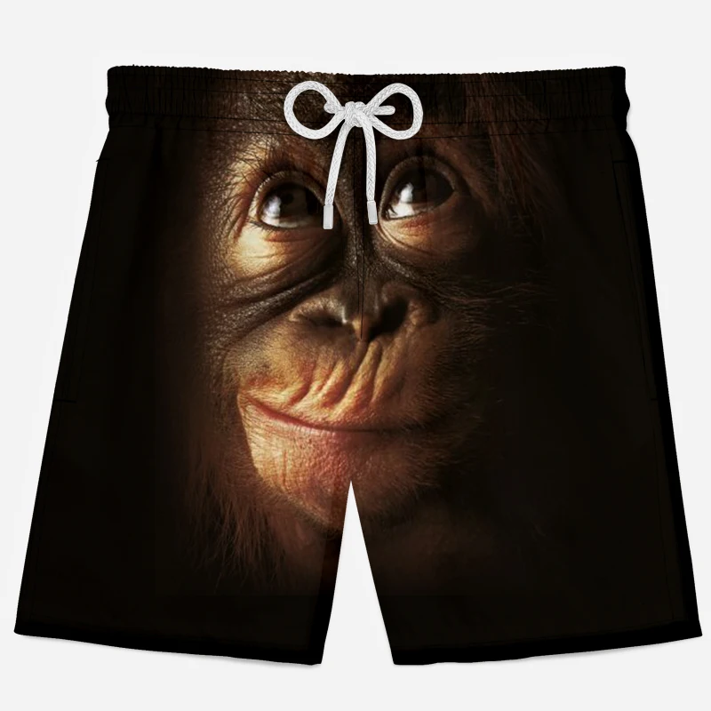 Повседневные мужские шорты с 3D принтом обезьяны дышащие быстросохнущие 3d