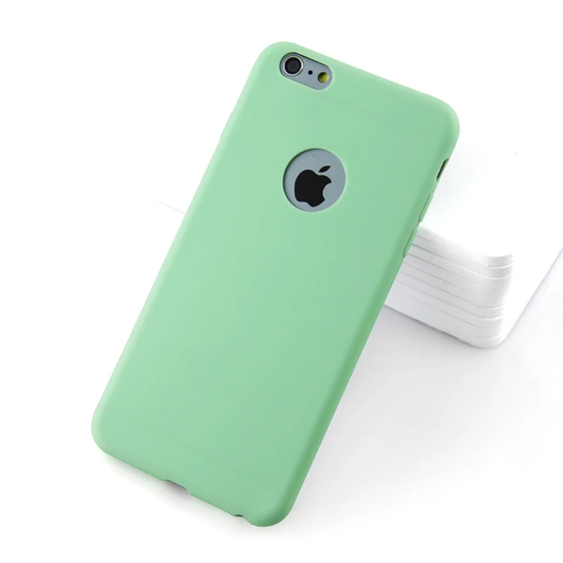 Зеленый Мягкий силиконовый чехол карамельного цвета для iPhone 11 Pro XS Max XR X 10 8 7 6 5 S 5S 5SE 6S Plus 7Plus 8Plus 6Plus чехол для задней панели сотового телефона - Цвет: Зеленый