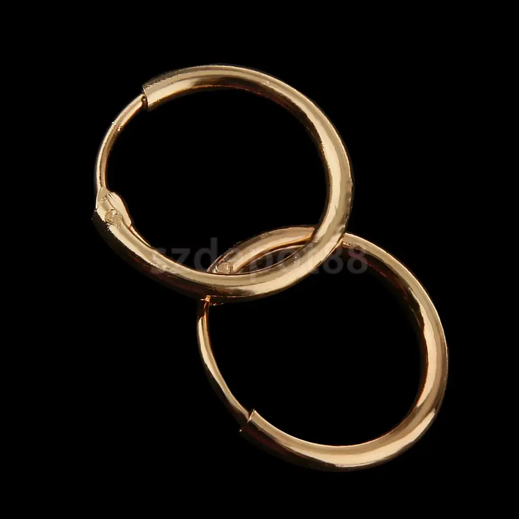 Золотые Висячие серьги обручи 12x1 5 мм|sleeper earrings|hinged sleeper earringsearrings hoops |