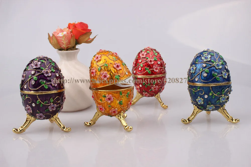 Faberge яйцо ювелирные изделия с кристаллами ювелирные изделия безделушка Кольцо Подарочная коробка яйцо безделушка Винтажные Украшения шарнирные ноги в форме яйца безделушка коробка