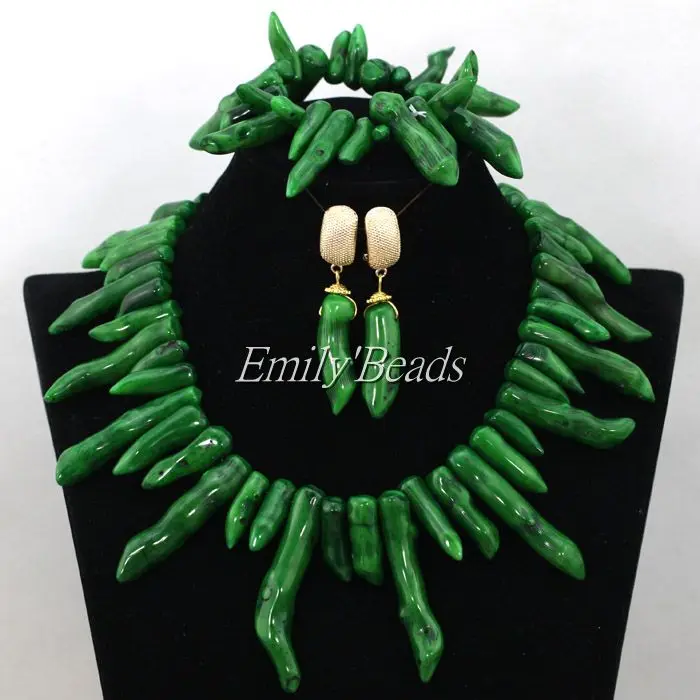 Натуральный зеленый большой размер редкие коралловые ожерелья ювелирный набор