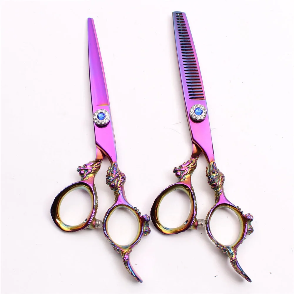 " 17,5 см 440C выполненный по индивидуальному заказу Парикмахерские филировочные ножницы для волос набор профессиональных парикмахерских ножниц салонный инструмент для стайлинга C9004