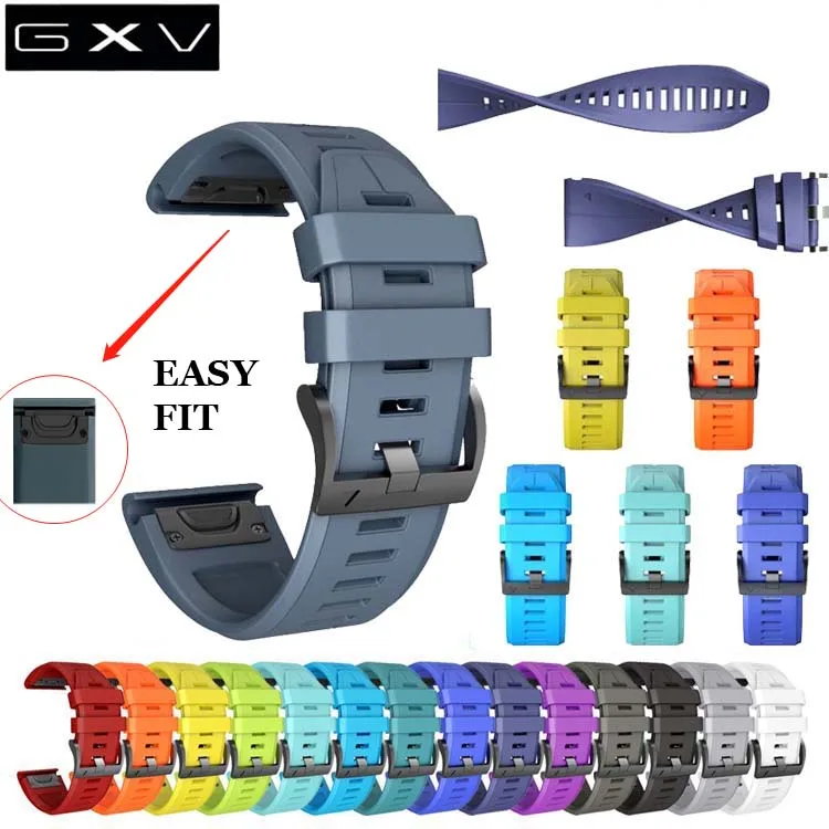 GXV 26 мм высококачественный силиконовый ремешок для Garmin Fenix 5X/5X Plus/3/3 HR часов с
